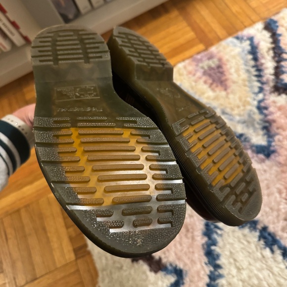 Dr Martens VEGAN 1460 LACE UP BOOTS Cherry Red — Oxford Rub Off Size L 7 - Picture 9 of 13